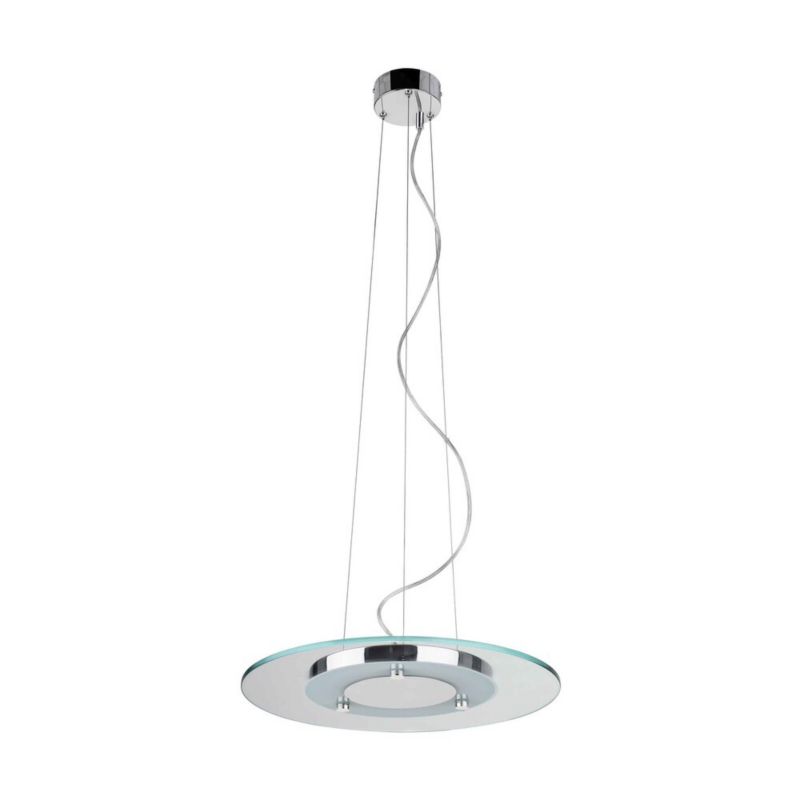 Lampa Wisząca SPOT Light  1xLED 22W Kompozycja Chromu z Białym Szkłem, Polski Producent, 1szt.
