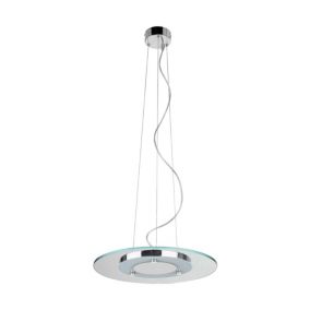 Lampa Wisząca SPOT Light  1xLED 22W Kompozycja Chromu z Białym Szkłem, Polski Producent, 1szt.