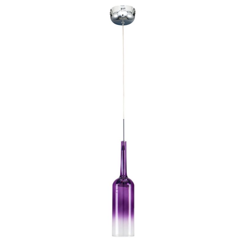 Lampa Wisząca SPOT Light  1xLED 3W Nowoczesne Połączenie Chromu i Fioletowego Klosza, Polski Producent, 1 szt.