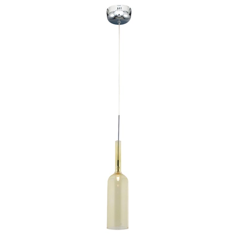 Lampa Wisząca SPOT Light  1xLED 3W Nowoczesne Połączenie Chromu i Żółtego Klosza, Polski Producent, 1 szt.