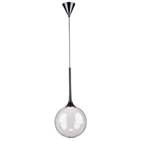 Lampa Wisząca SPOT Light 1xLED 9W Akcenty Czerni w Połączeniu z Transparentnym Szkłem, Polski Producent, 1 szt.