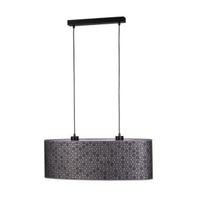 Lampa Wisząca SPOT Light  2xE27 40W Eleganckie Połączenie Czerni i Złoto Czarnej Tkaniny, Polski Producent 1 szt.
