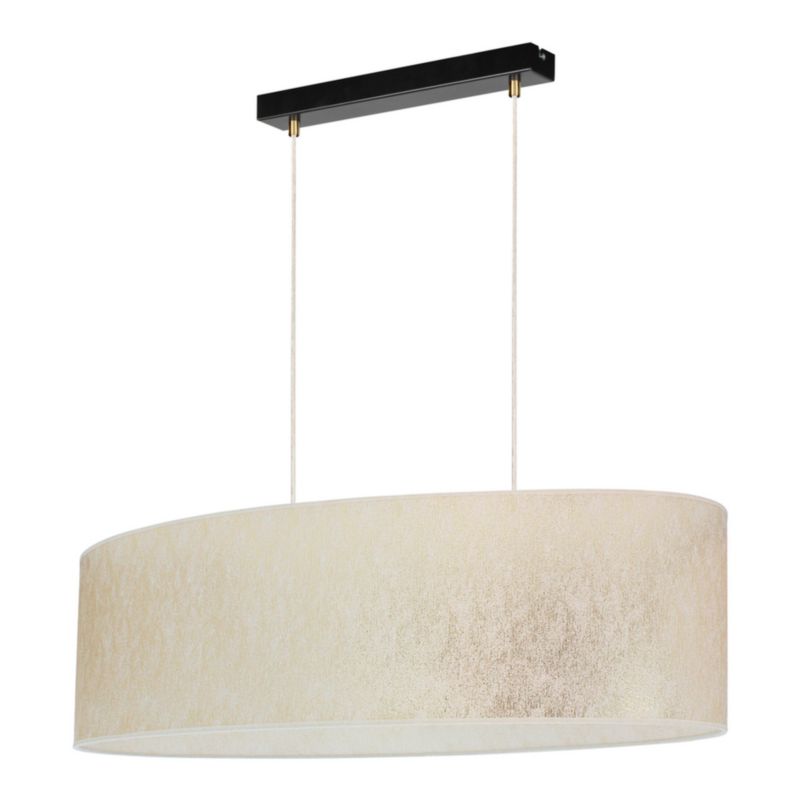 Lampa Wisząca SPOT Light 2xE27 Max.40W Klasyczna Czerń w Połączeniu z Złotym Abażurem, Polski Producent, 1 szt.