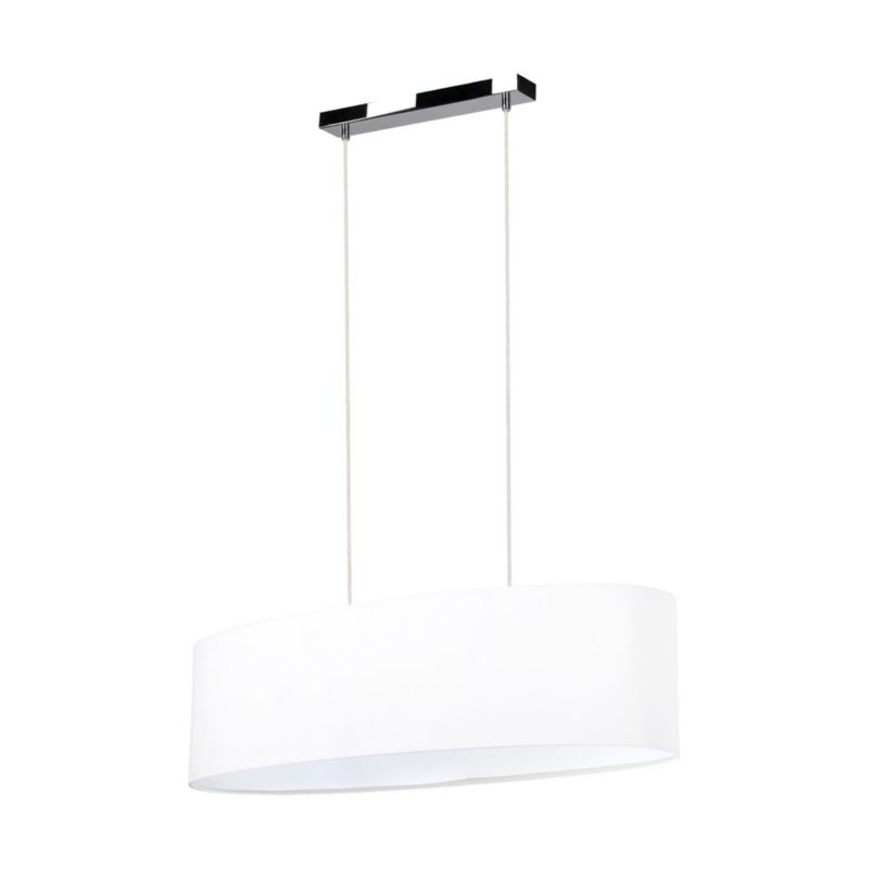 Lampa Wisząca SPOT Light 2xE27 Max.40W Klasyczne Połączenie Chromu z Białym Abażurem, Polski Producent, 1 szt.