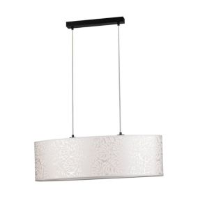 Lampa Wisząca SPOT Light 2xE27 Max.40W Połączenie Czerni i Beżowego Abażuru, Polski Producent, 1 szt.
