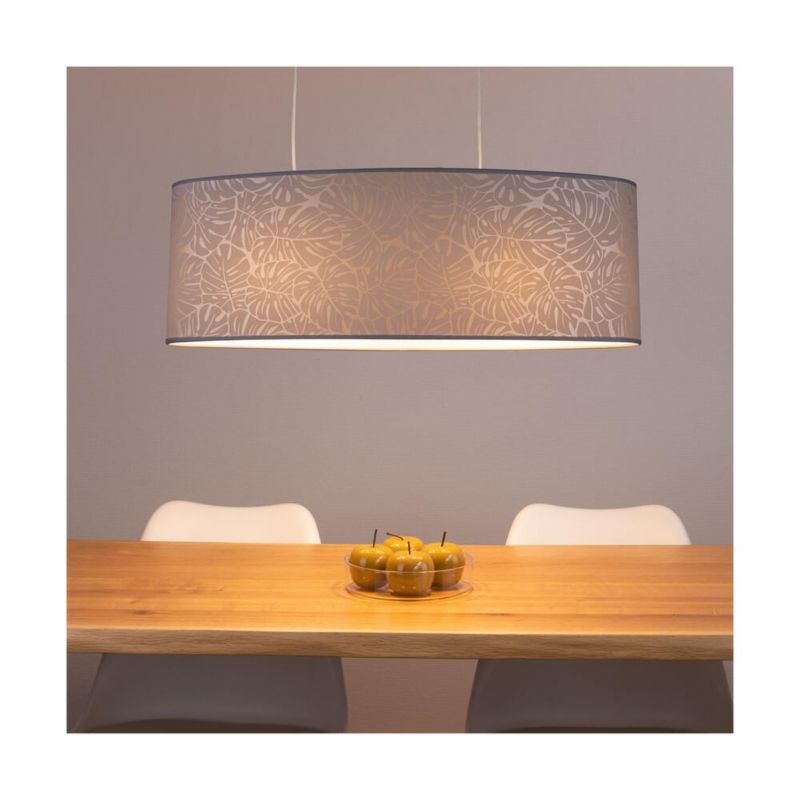 Lampa Wisząca SPOT Light 2xE27 Max.40W Połączenie Czerni i Beżowego Abażuru, Polski Producent, 1 szt.