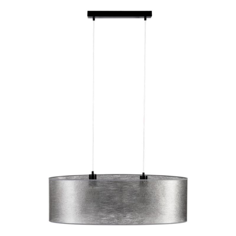 Lampa Wisząca SPOT Light 2xE27 Max.40W Połączenie Czerni z Srebrnym Abażurem, Polski Producent, 1 szt.