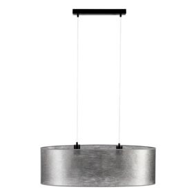 Lampa Wisząca SPOT Light 2xE27 Max.40W Połączenie Czerni z Srebrnym Abażurem, Polski Producent, 1 szt.