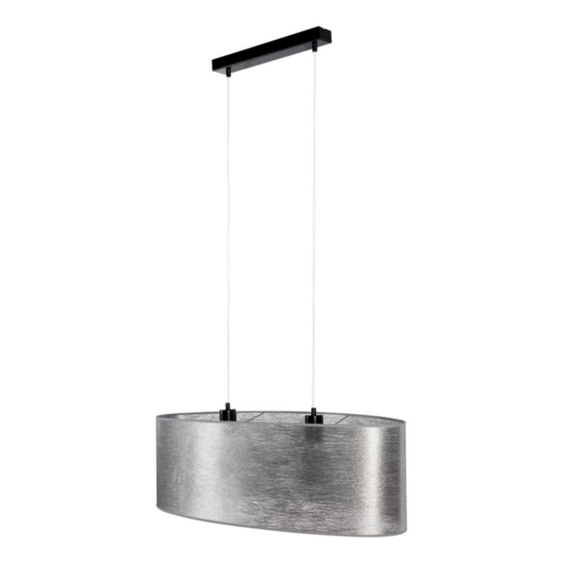 Lampa Wisząca SPOT Light 2xE27 Max.40W Połączenie Czerni z Srebrnym Abażurem, Polski Producent, 1 szt.