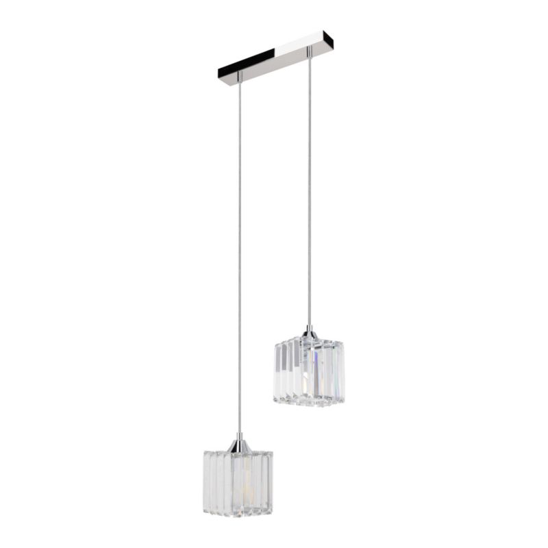 Lampa Wisząca SPOT Light  2xE27 Max.60W Połączenie Chromu i Transparentnego Kryształu w Nowoczesnym Stylu, 1 szt.
