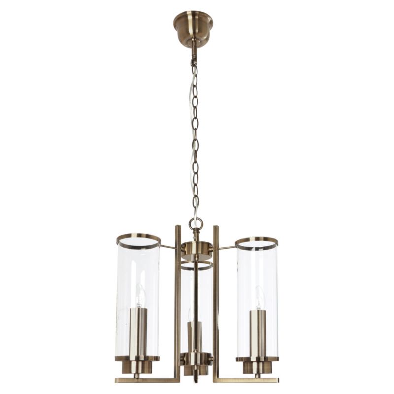 Lampa Wisząca SPOT Light  3xE14 Max.40W Połączenie Patyny i Transparentnego Szkła, Polski Producent, 1 szt.