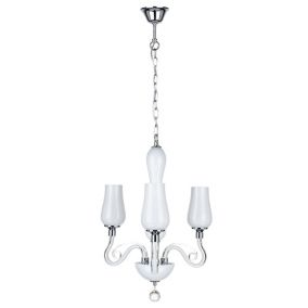 Lampa Wisząca SPOT Light  3xE14 Max.40W Subtelna Biel z Dodatkiem Chromu, Polski Producent, 1 szt.
