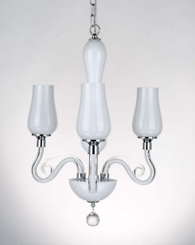 Lampa Wisząca SPOT Light  3xE14 Max.40W Subtelna Biel z Dodatkiem Chromu, Polski Producent, 1 szt.