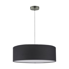 Lampa Wisząca SPOT Light 3xE27 Max.25W Eleganckie Połączenie Satyny i Antracytowego Abażuru, Polski Producent, 1szt.