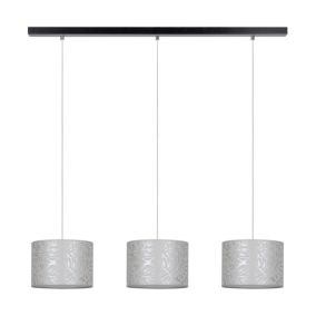 Lampa Wisząca SPOT Light 3xE27 Max.25W Klasyczne Połączenie Czerni z Beżowymi Abażurami, Polski Producent, 1 szt.