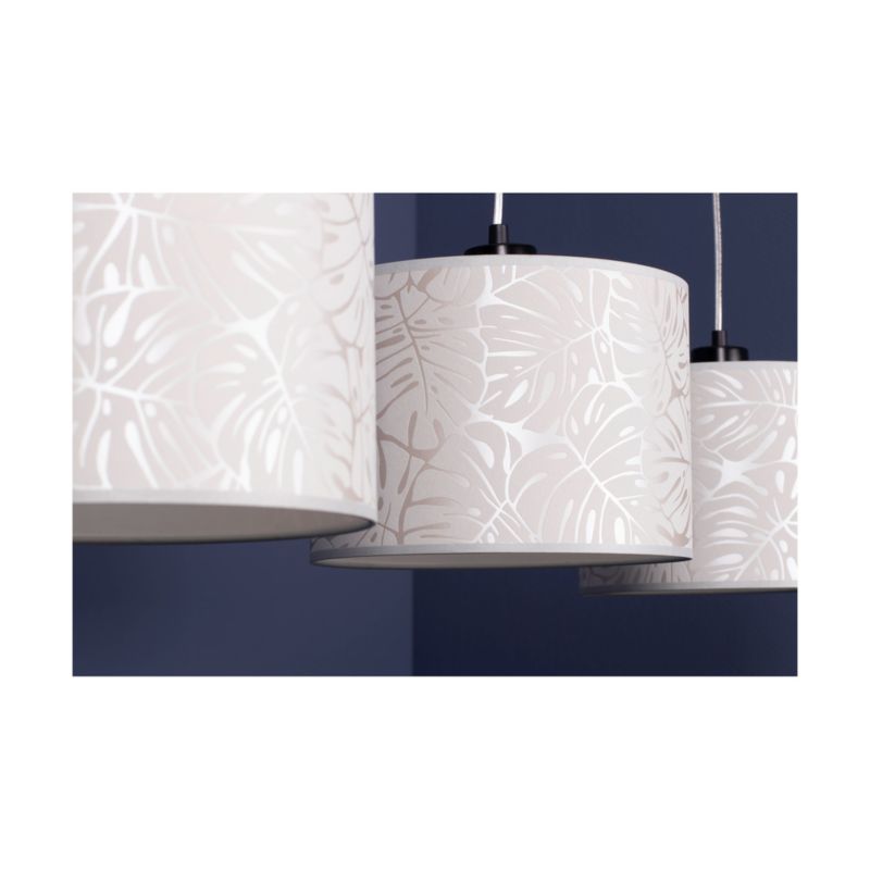 Lampa Wisząca SPOT Light 3xE27 Max.25W Klasyczne Połączenie Czerni z Beżowymi Abażurami, Polski Producent, 1 szt.