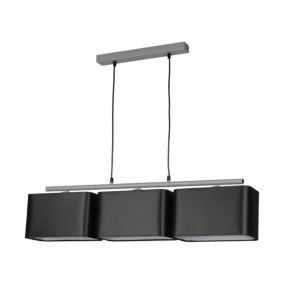Lampa Wisząca SPOT Light  3xE27 Max.25W Kompozycja Szarości i Czarnej Tkaniny, Polski Producent, 1 szt.