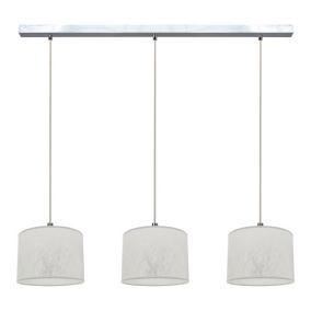 Lampa Wisząca SPOT Light 3xE27 Max.40W Eleganckie Połączenie Chromu i Srebrnego Abażuru, Polski Producent, 1 szt.