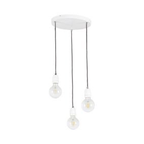 Lampa Wisząca SPOT Light 3xE27 Max.60W Elegancka Biel w Klasycznym Stylu, Polski Producent, 1 szt.