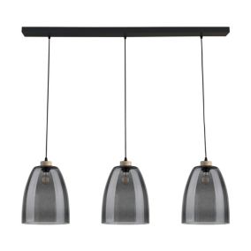Lampa Wisząca SPOT Light  3xE27 Max.60W Elegancka Czerń w Połączeniu ze Szkłem Dymionym, Polski Producent 1 szt.