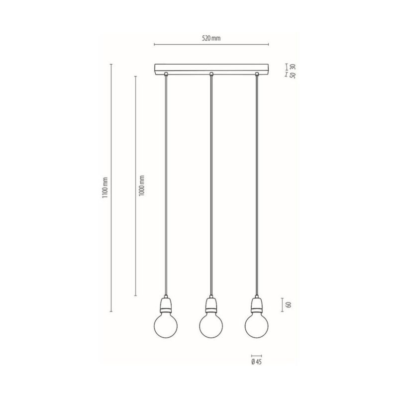 Lampa Wisząca SPOT Light 3xE27 Max.60W Harmonijna Biel w Klasycznym Stylu, Polski Producent, 1 szt.
