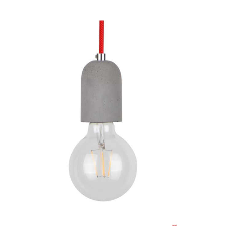 Lampa Wisząca SPOT Light 3xE27 Max.60W Klasyczny Szary Beton z Akcentem Czerwieni, Polski Producent, 1 szt.