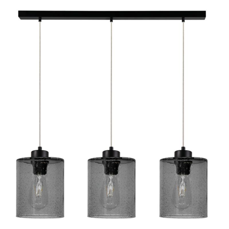 Lampa Wisząca SPOT Light 3xE27 Max.60W Nowoczesne Połączenie Czerni i Dymionego Szkła, Polski Producent, 1 szt.