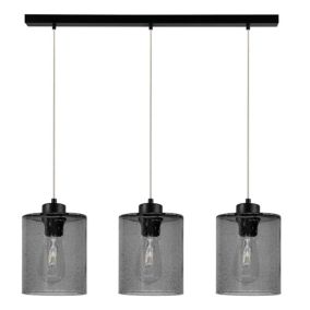 Lampa Wisząca SPOT Light 3xE27 Max.60W Nowoczesne Połączenie Czerni i Dymionego Szkła, Polski Producent, 1 szt.