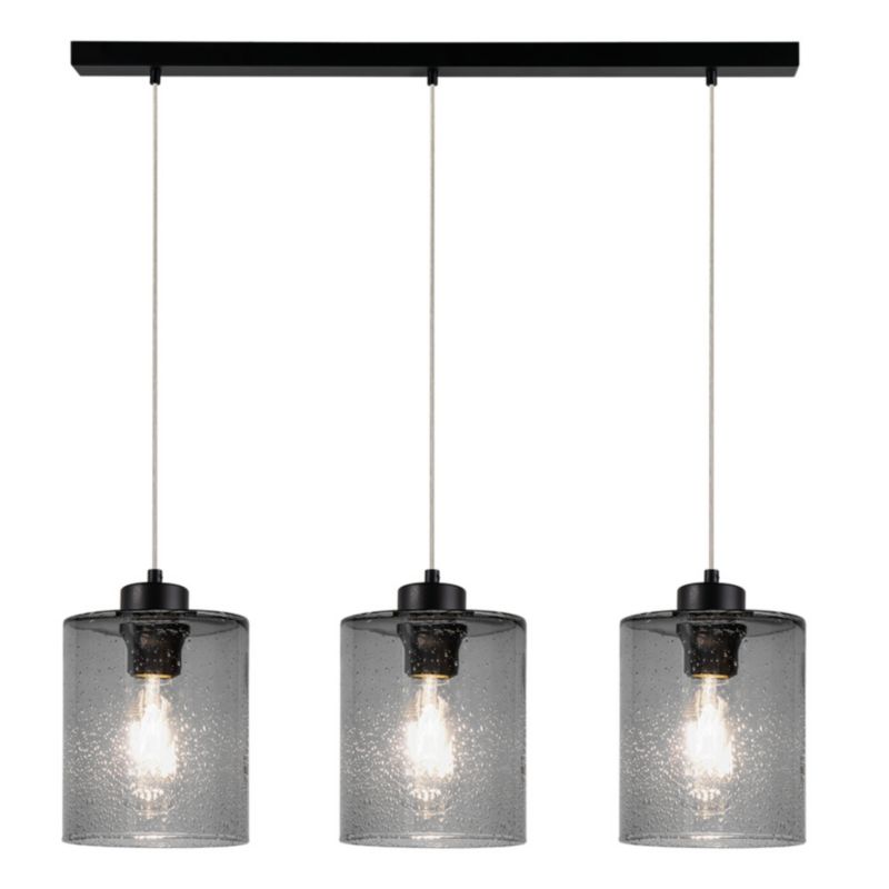 Lampa Wisząca SPOT Light 3xE27 Max.60W Nowoczesne Połączenie Czerni i Dymionego Szkła, Polski Producent, 1 szt.