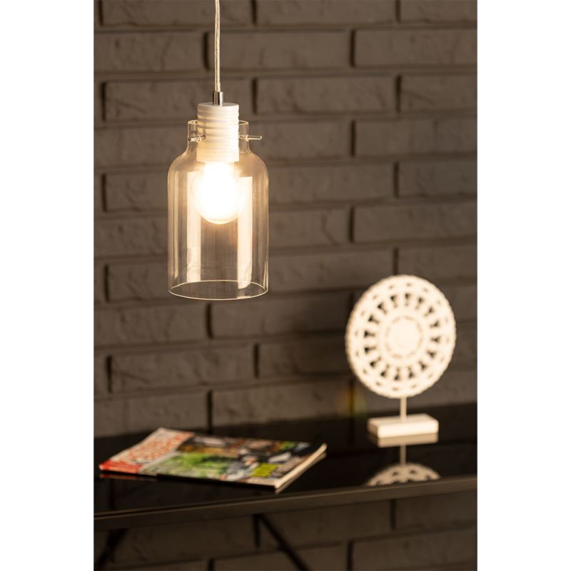 Lampa Wisząca SPOT Light  3xE27 Max.60W Połączenie Bieli z Transparentnym Szkłem, Polski Producent, 1 szt.