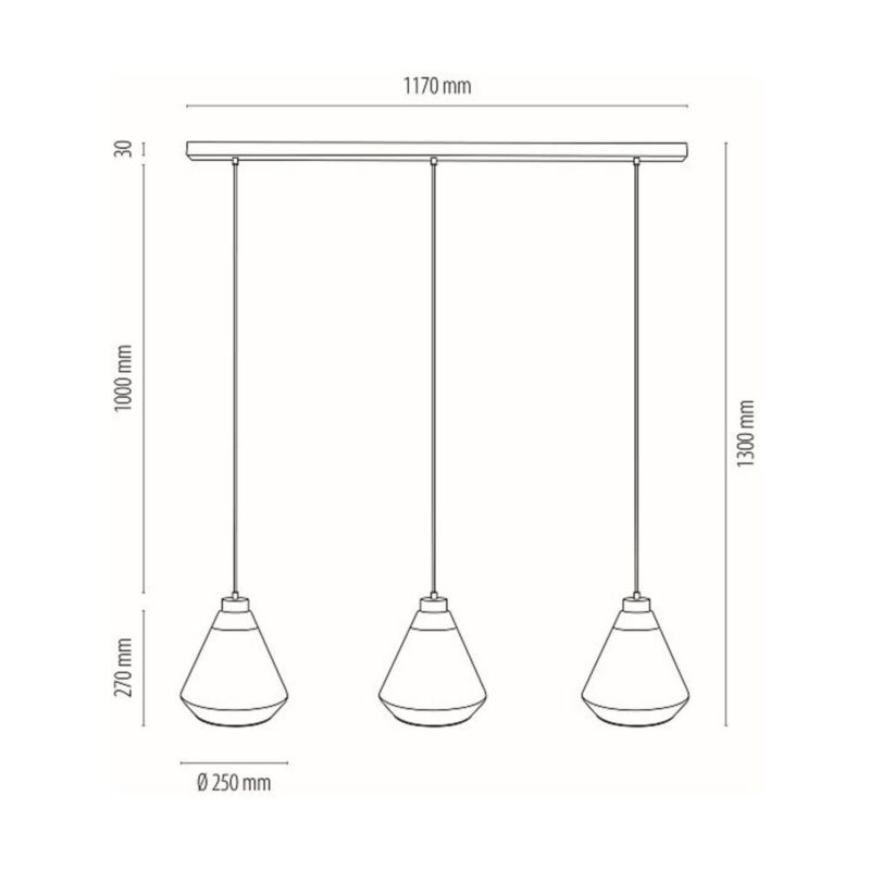 Lampa Wisząca SPOT Light 3xE27 Max.60W Połączenie Czerni i Złoto Transparentnego Klosza, Polski Producent, 1 szt.