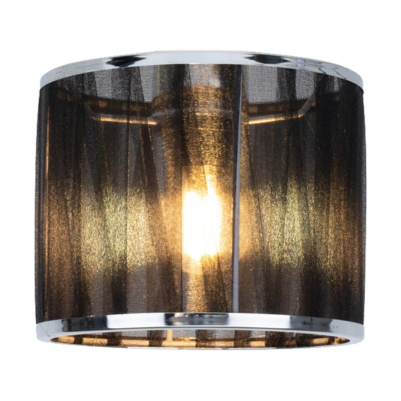 Lampa Wisząca SPOT Light 4xE14 Max.25W Klasyczna Czerń z Czarno Chromowaną Tkaniną, Polski Producent, 1szt.