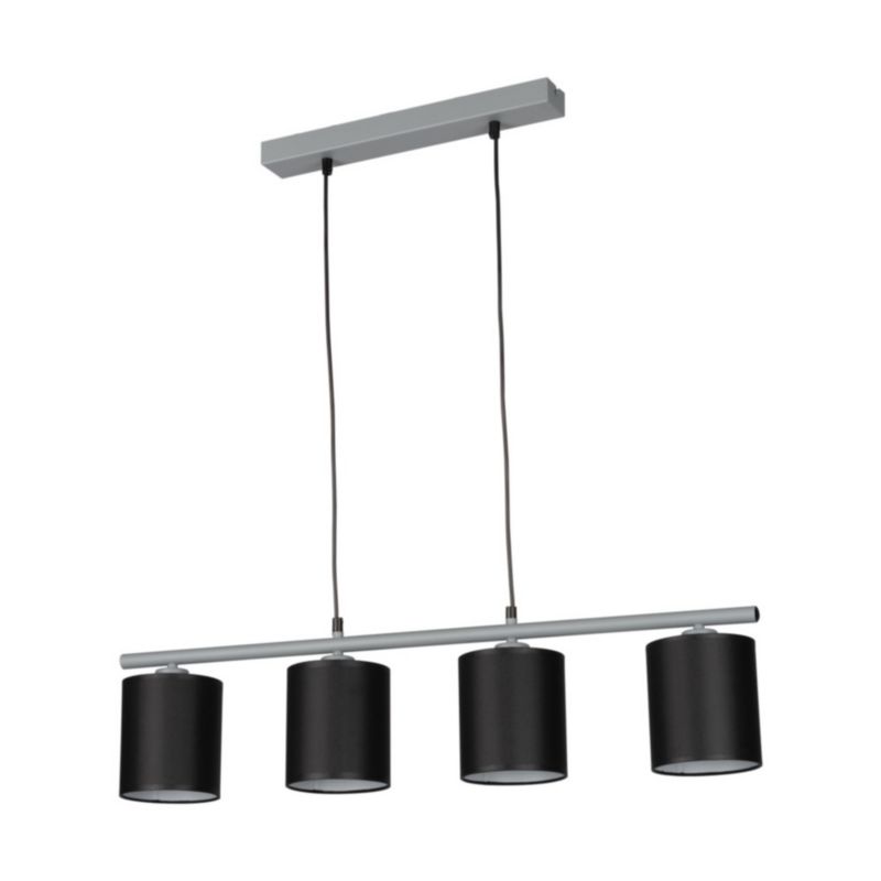 Lampa Wisząca SPOT Light  4xE27 Max.25W Połączenie Szarości z Czarną Tkaniną, Polski Producent, 1szt.