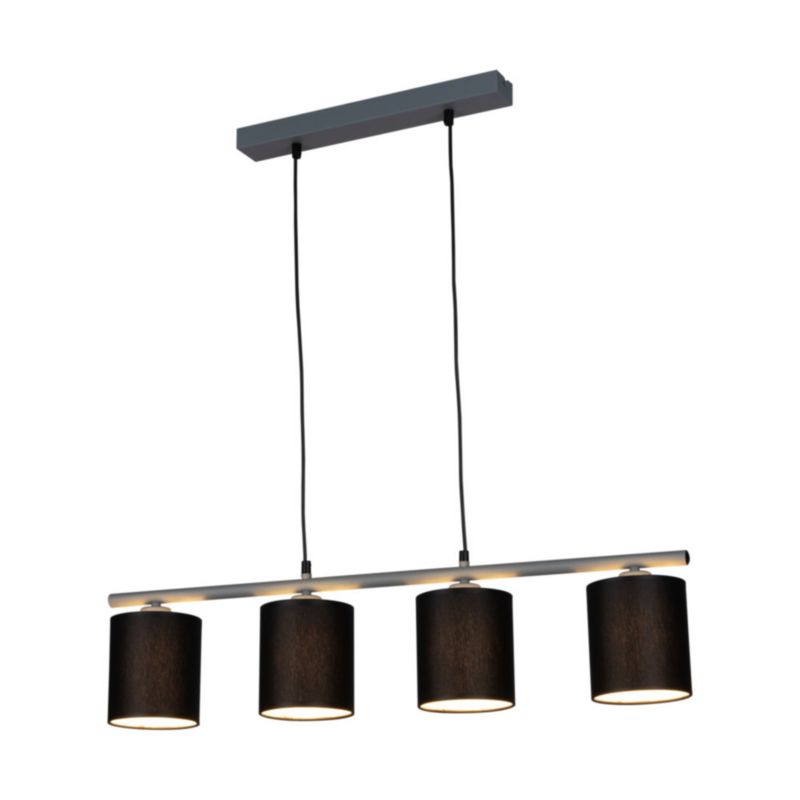 Lampa Wisząca SPOT Light  4xE27 Max.25W Połączenie Szarości z Czarną Tkaniną, Polski Producent, 1szt.