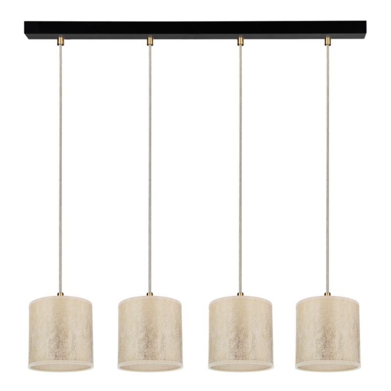 Lampa Wisząca SPOT Light 4xE27 Max.25W Subtelna Czerń w Połączeniu z Złotymi Abażurami, Polski Producent, 1 szt.