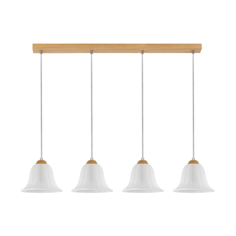 Lampa Wisząca SPOT Light 4xE27 Max.60W Dąb Olejowany FSC w Połączeniu z Białymi Kloszami, Polski Producent, 1 szt.