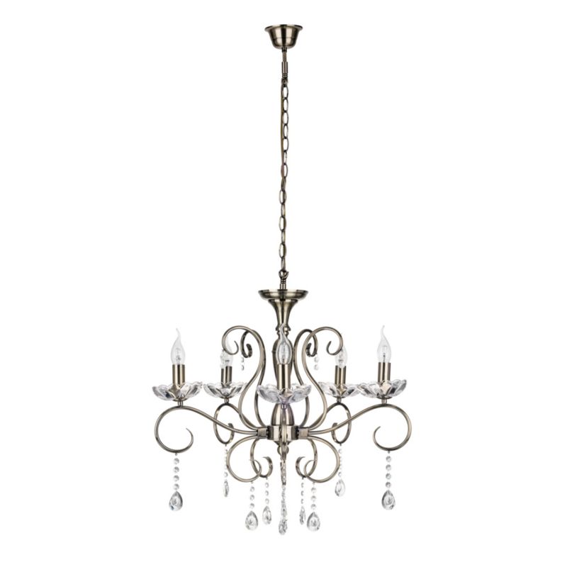 Lampa Wisząca SPOT Light  5xE14 Max.40W Połączenie Patyny z Transparentnym Szkłem od Polskiego Producenta, 1 szt.