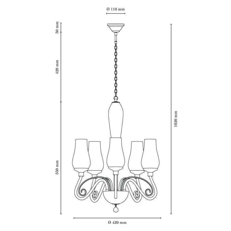 Lampa Wisząca SPOT Light  5xE14 Max.40W Subtelne Połączenie Chromu i Bieli od Polskiego Producenta, 1 szt.