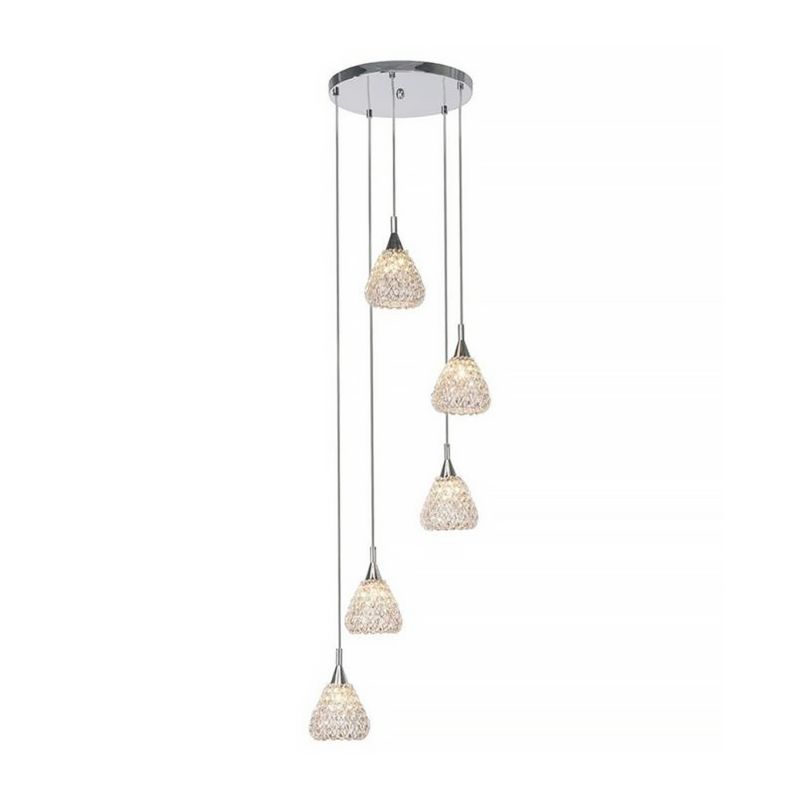 Lampa Wisząca SPOT Light 5xG9 Max.33W Klasyczne Połączeniu Chromu i Transparentnych Szklanych Kloszy, 1 szt.