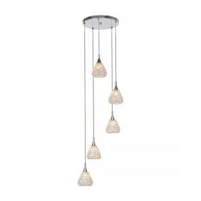 Lampa Wisząca SPOT Light 5xG9 Max.33W Klasyczne Połączeniu Chromu i Transparentnych Szklanych Kloszy, 1 szt.