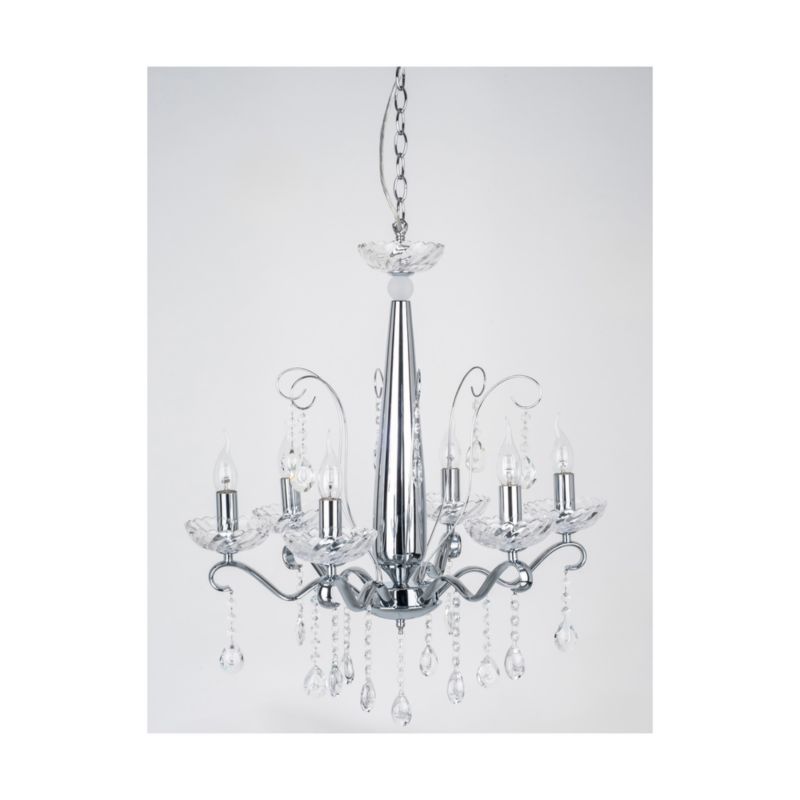 Lampa Wisząca SPOT Light  6xE14 Max.40W Elegancki Chrom z Transparentnymi Kryształkami, Polski Producent, 1 szt.