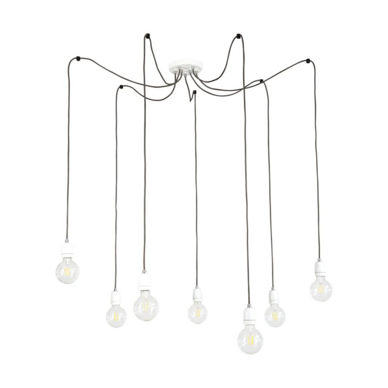 Lampa Wisząca SPOT Light 7xE27 Max.60W Subtelna Biel w Klasycznym Stylu, Polski Producent, 1 szt.