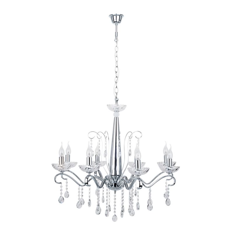 Lampa Wisząca SPOT Light  8xE14 Max.40W Subtelne Połączenie Transparentnego Szkła i Chromu, 1 szt.