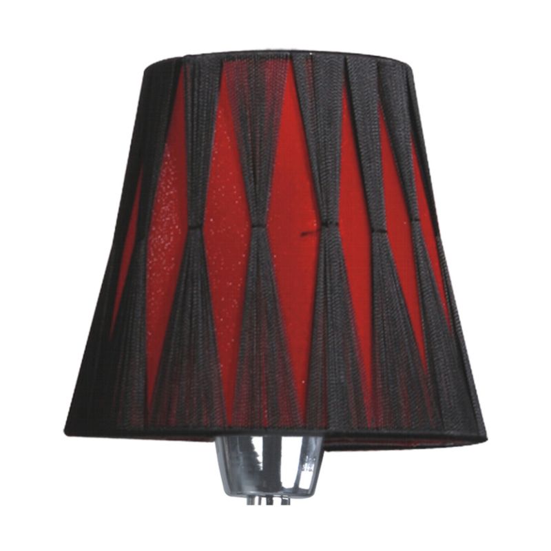 Lampa Wisząca SPOT Light 9xE14 Max.40W Połączenie Chromu z Czerwono Czarnymi Abażurami, Polski Producent, 1 szt.