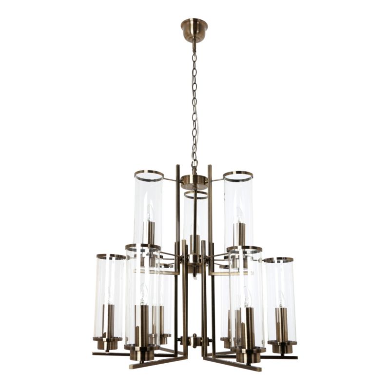 Lampa Wisząca SPOT Light  9xE14 Max.40W Subtelna Patyna z Transparentnym Szkłem, Polski Producent, 1 szt.