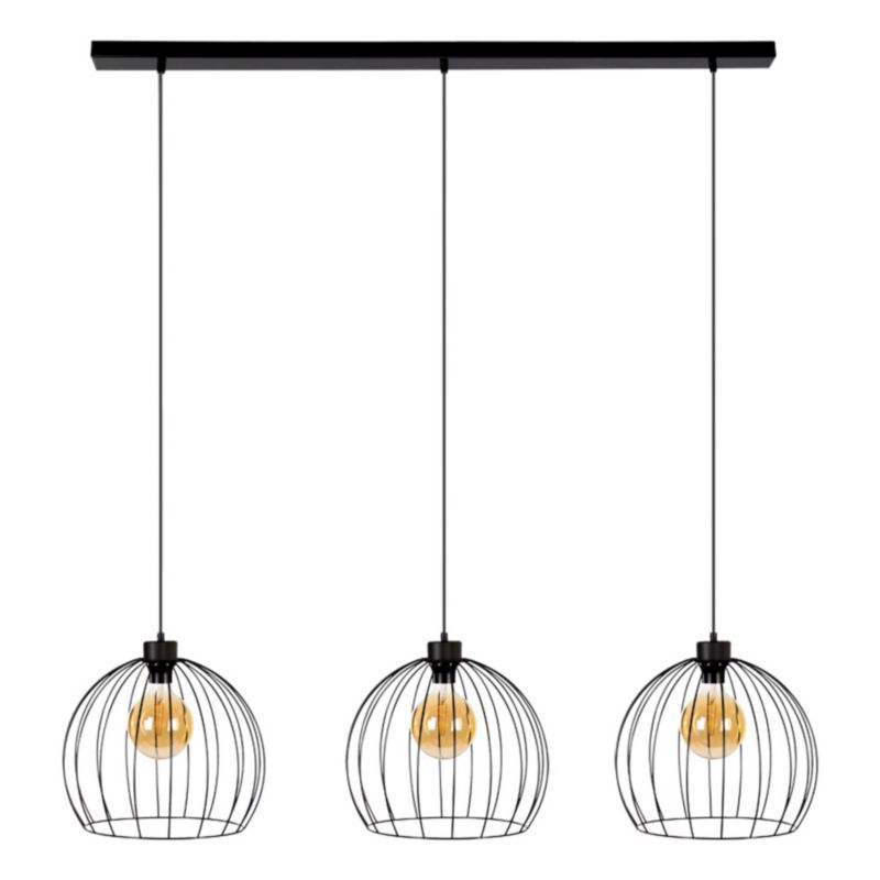 Lampa Wisząca SPOT Light Coop 3xE27 Max.60W Czarne Metalowe Klosze, Polski Producent, 1 szt.