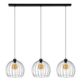 Lampa Wisząca SPOT Light Coop 3xE27 Max.60W Czarne Metalowe Klosze, Polski Producent, 1 szt.