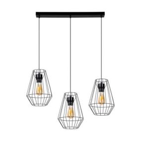 Lampa Wisząca SPOT Light Endorfina 3xE27 Max.60W Czarne Metalowe Klosze, Polski Producent, 1 szt.