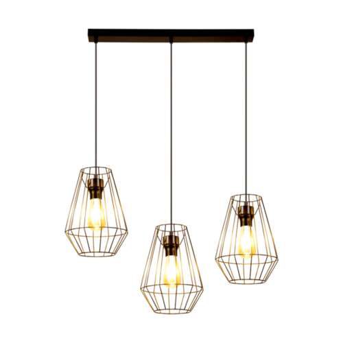 Lampa Wisząca SPOT Light Endorfina 3xE27 Max.60W Czarne Metalowe Klosze, Polski Producent, 1 szt.
