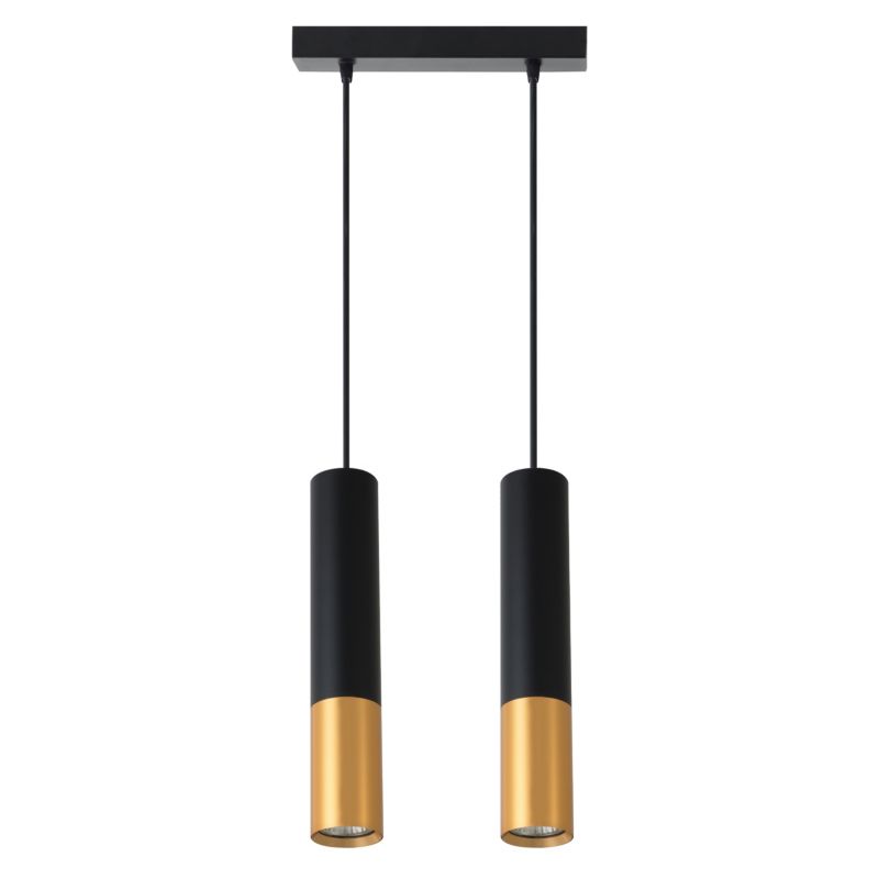 Lampa wisząca sufitowa 2x GU10 MasterLED Keon 2-punktowa loft 131 cm IP20 czarna złota 1 szt.